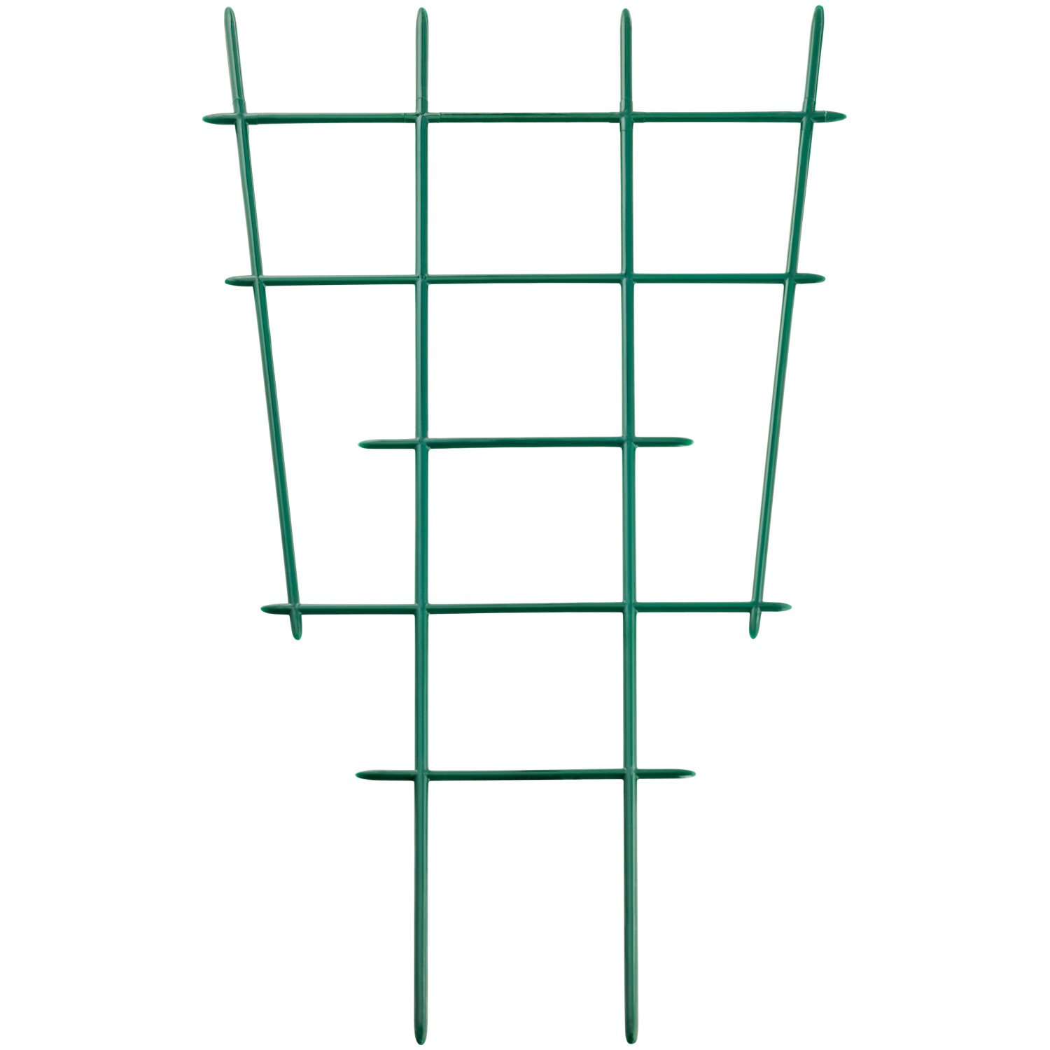 Zwei grüne, gerade Blumengitter (44 cm) aus Kunststoff für Topfpflanzen.