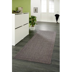 Anthrazitfarbener Teppichläufer Tiana, 80x180 cm, für Innen- und Außenbereiche geeignet.