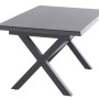 Ausziehbarer Siena Garden Gartentisch Ferrostone, 100x260 cm, mit modernem X-förmigen Untergestell.