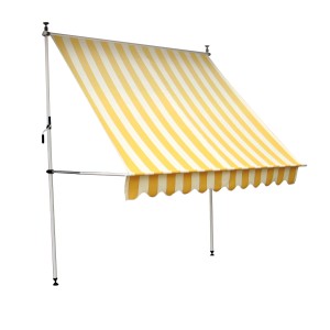 CMI Fallarmmarkise, 250x150 cm, gelb-creme gestreift, für Fenster und Balkone.