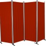 Angerer Paravent, 4-teilig, Swingtex Bordeaux, flexibler Sichtschutz für Garten und Terrasse.