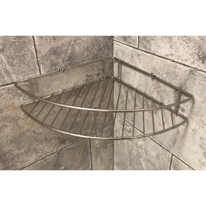 Fackelmann Dusch-Eckablage aus Edelstahl, zur Wandmontage in der Dusche.