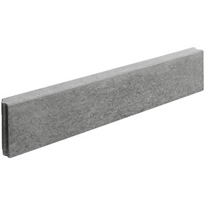 Grauer Rasenkantenstein, 100x20x5 cm, zur Abgrenzung von Rasenflächen und Beeten.