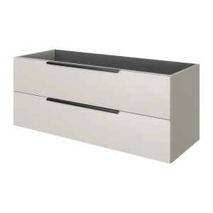 Pelipal Quantum 07 Waschtischunterschrank, 120 cm, Kaschmir Matt, mit zwei Auszügen.