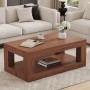 okwish Couchtisch mit MDF Doppelschicht Wohnzimmer Lager Regal 93x53x45cm Walnuss_2