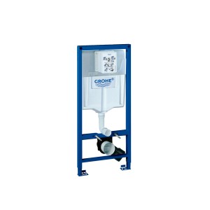 Grohe Rapid SL Spülkasten GD 2 für Wand-WC, zur Trockenverkleidung, blaue Rahmenkonstruktion.
