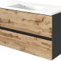 Held Möbel Einzelwaschtisch Bari 100 cm, Eiche Natur/Anthrazit, mit Softclose.