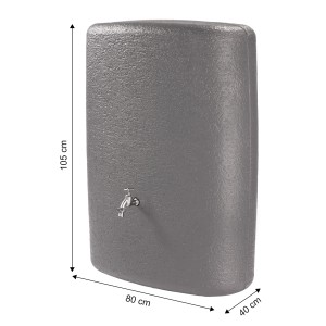 Garantia Wandtank Terranova 275 l in Graphitgrau mit Zubehör und Maßen.