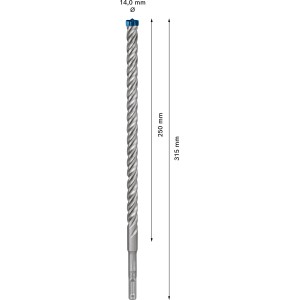 Bosch Expert Hammerbohrer SDS Plus-7X, 14x250x315 mm, Betonbohrer für Bohrhämmer.