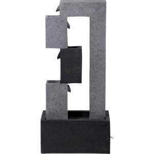Dobar Design Gartenbrunnen XL Kaskade mit 3 Stufen und LED Beleuchtung in Steinoptik.