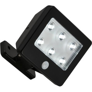 Schwarze Briloner LED-Außenleuchte Kollig mit Bewegungsmelder und 6 LEDs.