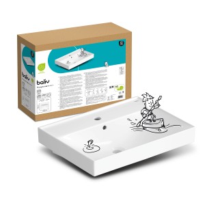 baliv Hampton Wand- & Aufsatzwaschtisch, 60,5 cm, weiß, mit Verpackung.