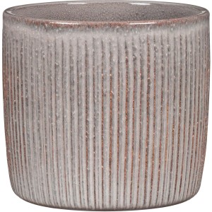 Scheurich Übertopf 909 Seashell, Ø 15cm, Keramiktopf mit Reliefstruktur in Grau.