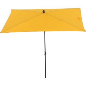 Gelber Siena Garden Marktschirm, 210x140 cm, mit Knickfunktion für flexible Schattenausrichtung.