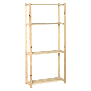 Holz-Schraubregal, 170x80x30 cm, Natur, mit 4 Regalböden für Keller, Werkstatt oder Haushalt.