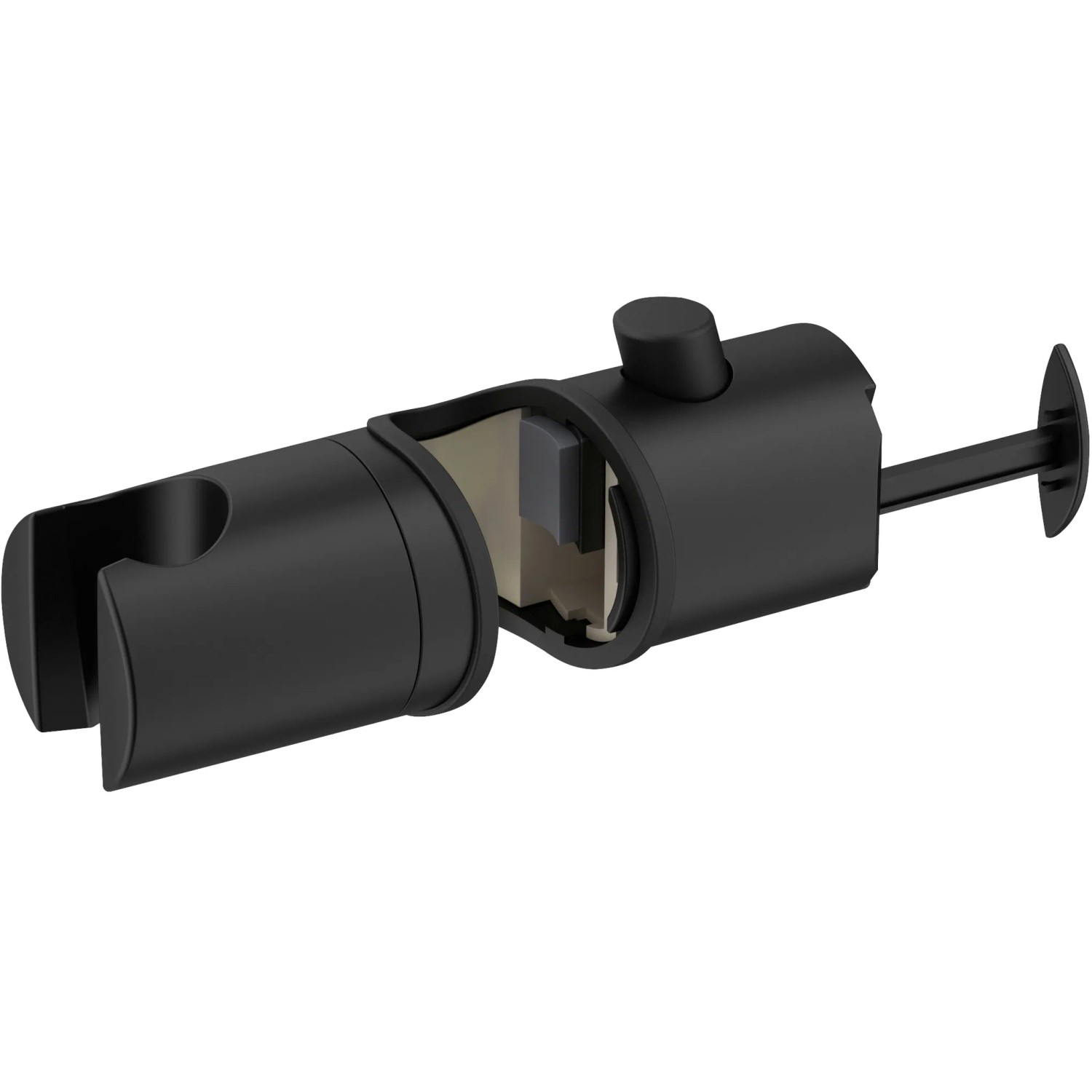 Wenko Brausegleiter Libertà Schwarz für Duschstangen, verstellbarer Duschkopfhalter aus Kunststoff.