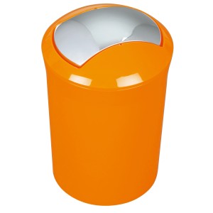 Spirella Sydney Kosmetikeimer in Orange mit Wippdeckel, ideal für Bad & WC.