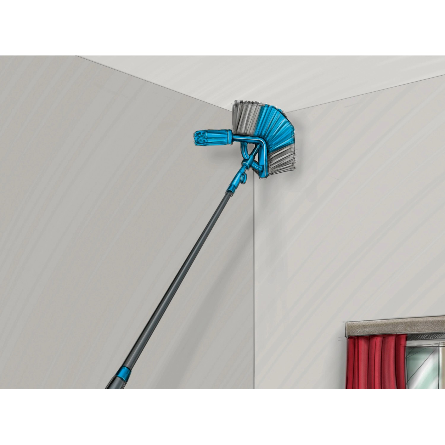 OBI Dachrinnenbesen 2-in-1 mit Teleskopstiel zur Reinigung von Dachrinnen.