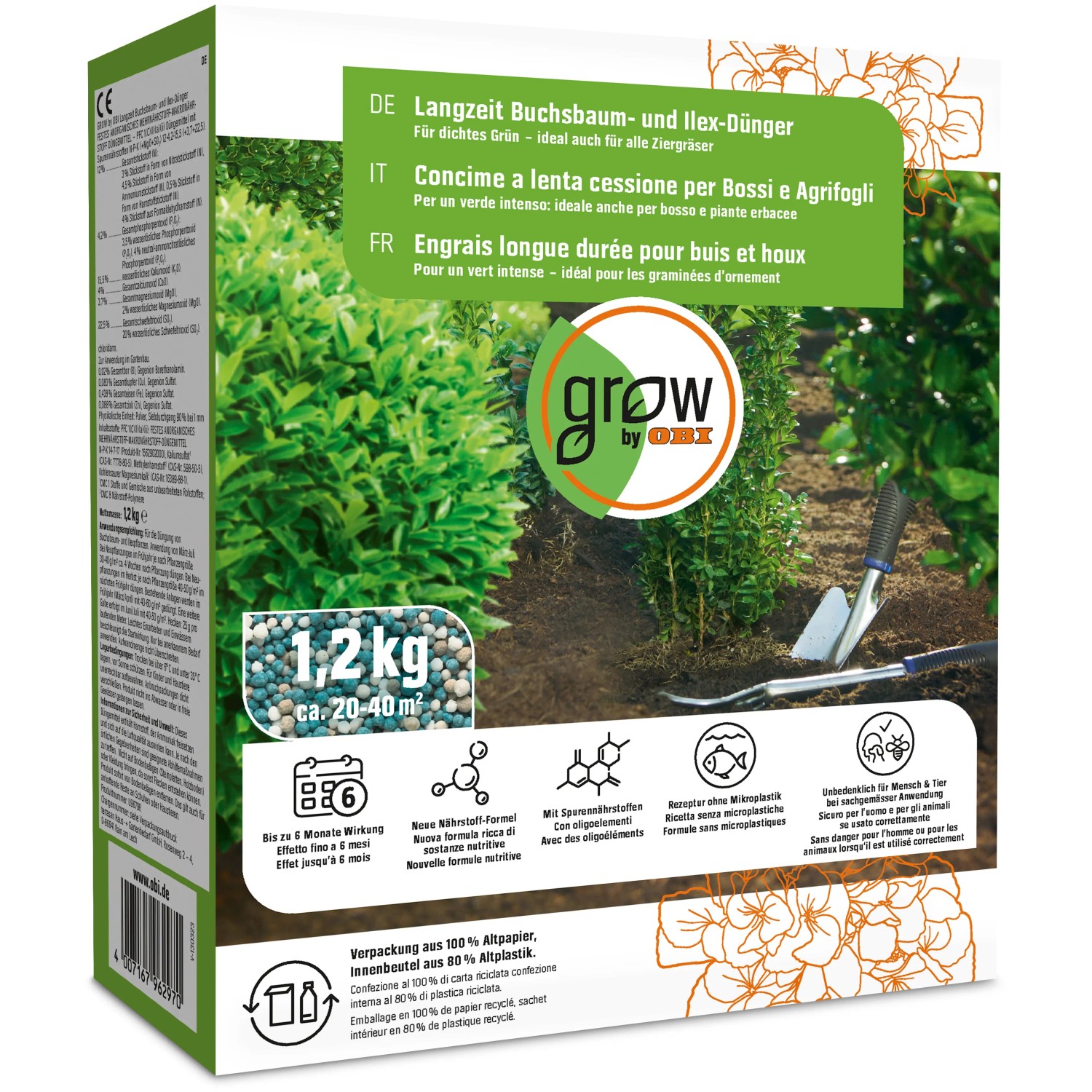 GROW by OBI Langzeit Buchsbaum- und Ilex-Dnger, 1,2 kg kaufen bei OBI