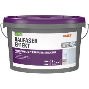 Eimer OBI Raufaser-Effekt, weiße, matte Innenfarbe mit Raufaserstruktur, 5 l.