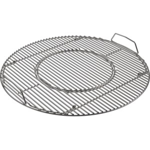 Rösle Grillrost Vario+ aus Edelstahl für No. 1 F60 Kugelgrill, mit Einsatz für Grillutensilien.