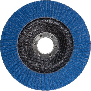 LUX Fächerschleifscheibe Metall, Ø 125mm, K60. Blau. Zubehör für Winkelschleifer.