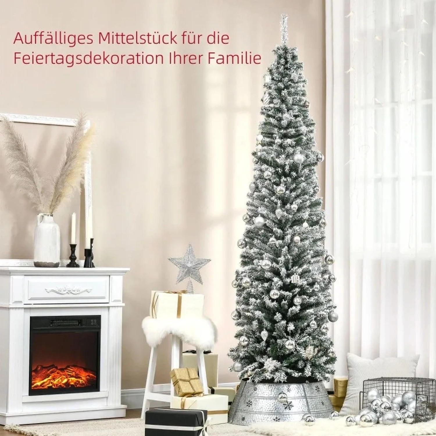 HOMCOM Weihnachtsbaum mit Kunstschnee Kunststoff Stahl 60 x 180H cm kaufen bei OBI