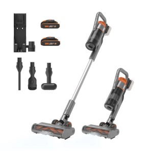 Worx Akku-Staubsauger WX038 mit Zubehör und zwei Akkus. Kabelloser Bodenstaubsauger.