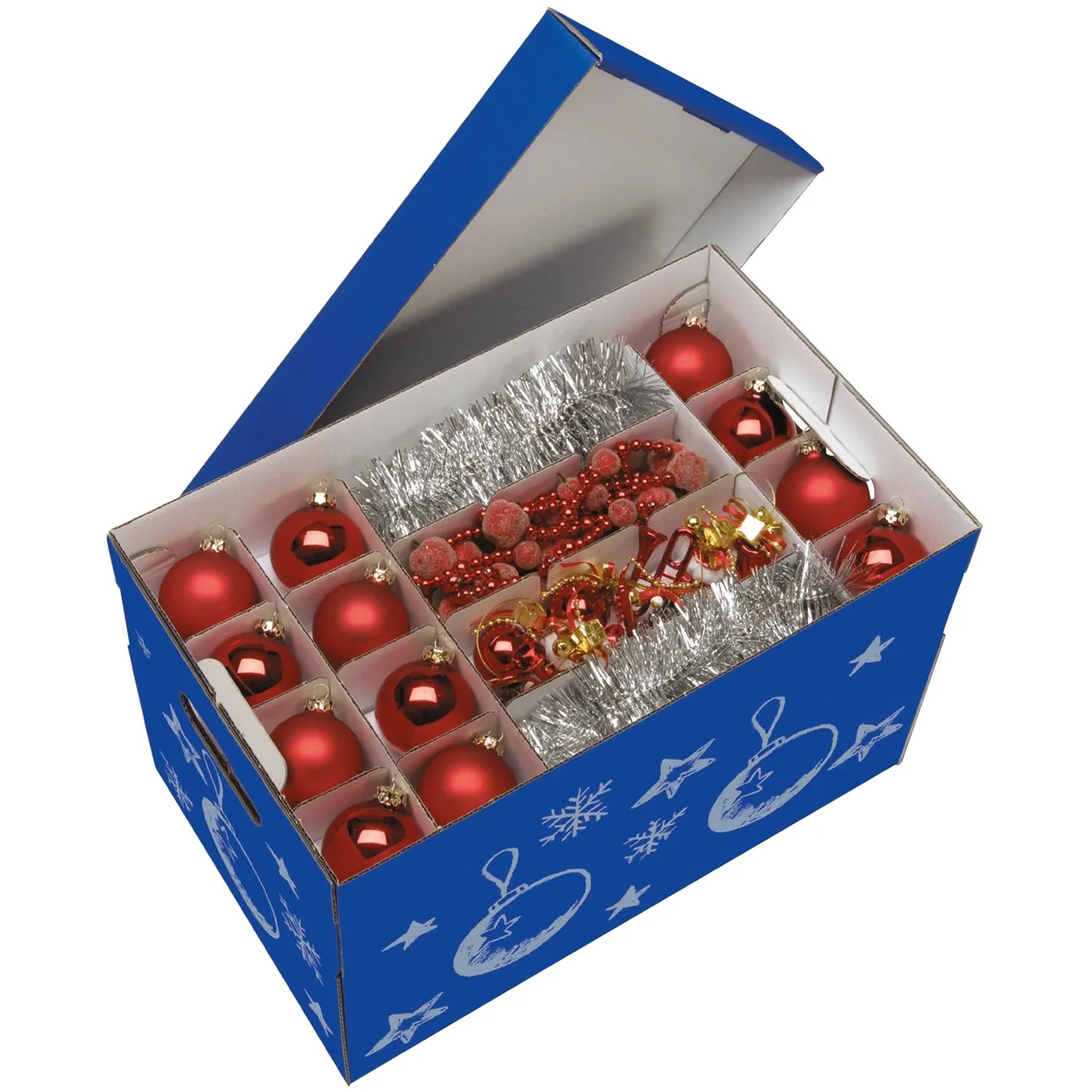Nips Christmas-Aufbewahrungsbox Blau/Silber 27,5 cm x 46,5 cm x 29,5 cm  FSC kaufen bei OBI