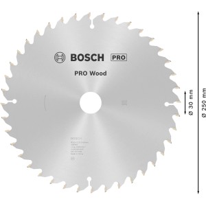 Bosch Kreissägeblatt Optiline Wood, 250 mm Durchmesser, für Kapp- und Gehrungssägen.