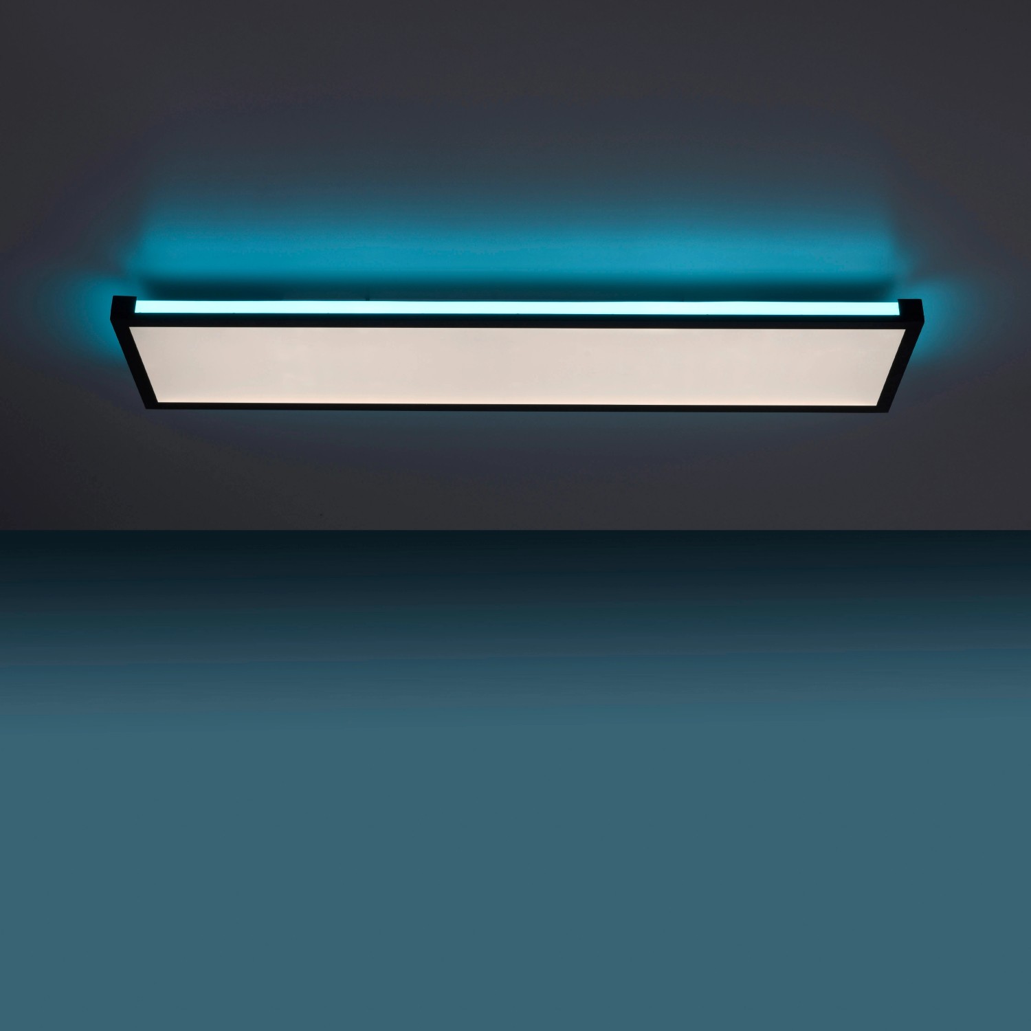 LED-Deckenleuchte Mario Schwarz, 100x25 cm, mit CCT und RGB Funktion.