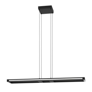 Moderne, schwarze LED-Pendelleuchte Salvilanas-Z von Eglo Connect, 116 cm lang.