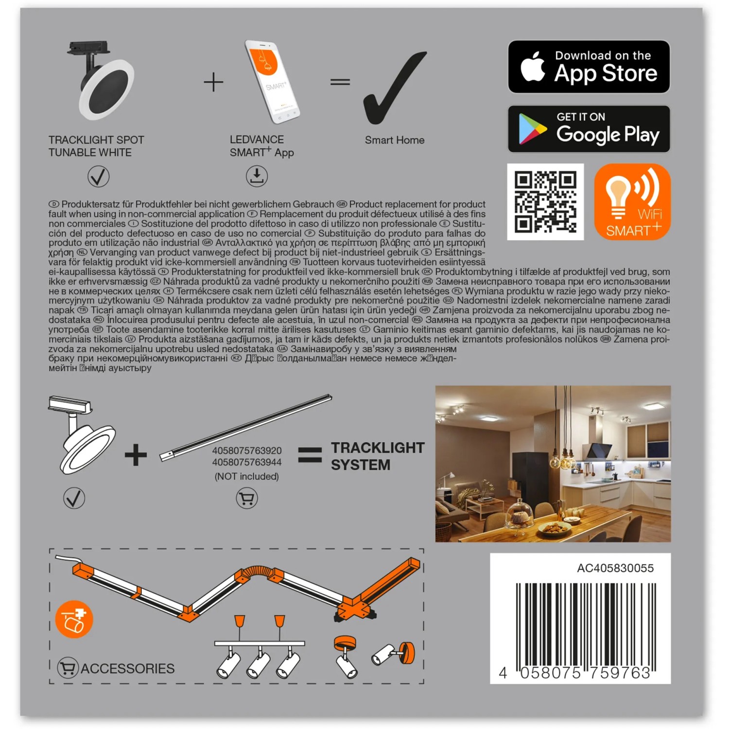 Ledvance Smart+ Schienensystem schwarz, Ø 12cm. Smarte Leuchte für flexible Beleuchtung.
