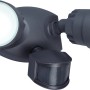 Schwarzer LED-Außenwandstrahler Shrimp II mit Bewegungsmelder.