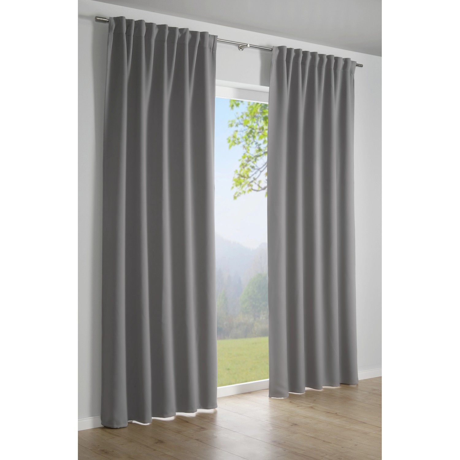 Schlaufenschal ALESSIA Grau 140x245cm - Dekoschal Aus 100% Polyester