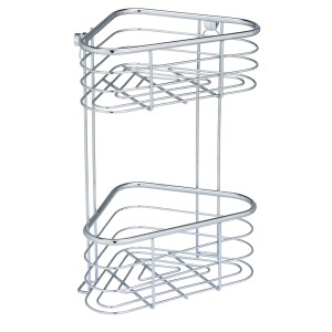 WENKO Eckregal Trestina Edelstahl 2 Etagen