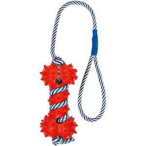 Jollypaw Knochen mit Seil, phosphoreszierend, 11/40cm, Apportierspielzeug für Hunde.