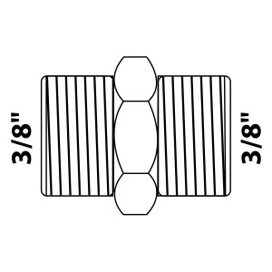 Kirchhoff Doppelnippel, 16,7 mm (3/8 AG), Chrom, Gewindefitting für Sanitär- und Heizungsanlagen.