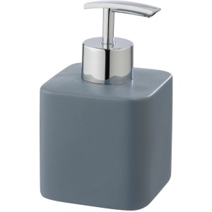 Wenko Seifenspender Hexa aus Keramik in Blau mit Chrom-Pumpe.