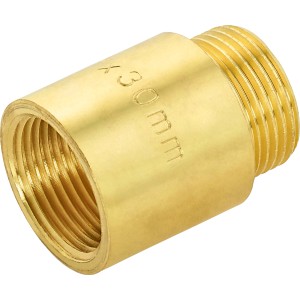 Hahnverlängerung aus Messing, 24,1 mm x 26,4 mm, 30 mm Länge für Gewindefittings.