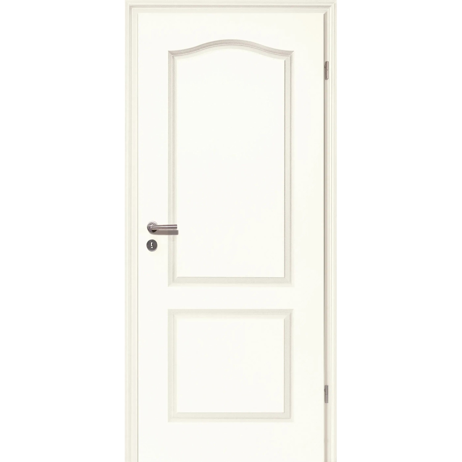 Weiße Zimmertür Brillant Classic mit Bogen, 85x203 cm, Rechtsanschlag.