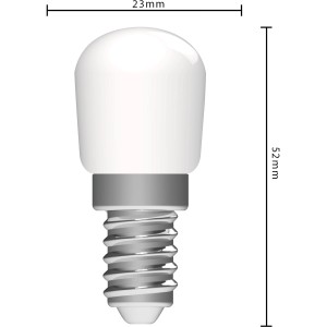 E14 LED Leuchtmittel, 2W, warmweiß, nicht dimmbar. Kompakte Bauform.