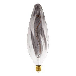 Dimmbare Eglo E27 LED Lampe in Kerzenform, 4W, mit klarem Glas und sichtbarem Glühfaden.