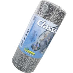 Gerollte Ubbink Steinfolie Classic Anthrazit, 0,4 x 5,0 m, zur Teichrandgestaltung.