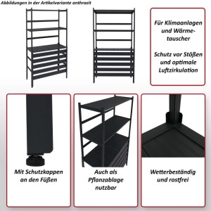 MCW Aluminium Verkleidung für Klimaanlage/Wärmetauscher, grau-weiß, 163x90x38cm.