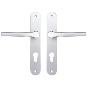 JM Meeth Schutzbeschlag für Nebeneingangstür aus Holz, silberfarben.