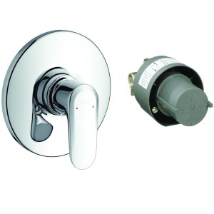 Hansgrohe Ecos Unterputz-Brausearmatur in Chrom, mit Unterputzteilen.