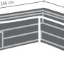 Perel Schutzhülle für L-förmige Lounge-Gruppe, 215x215 cm, schützt Gartenmöbel vor Witterung.