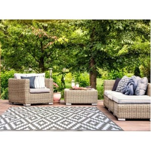 Jet-Line Outdoor Teppich AUSTIN Grau 90 x 150 cm Kunststoffteppich Balkon Terrasse