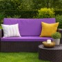 Violettes Gartenkissen-Set für Polyrattan-Möbel, passend für 3-Sitzer Sofa. Bequeme Sitzauflage.